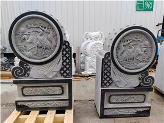 China Black Granite Polished Asian Gravestones