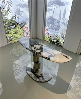 Custom Calacatta Viola Marble Stone Console Table Entryway Top