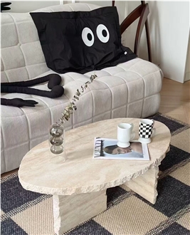 Custom Sized Travertine Coffee Table