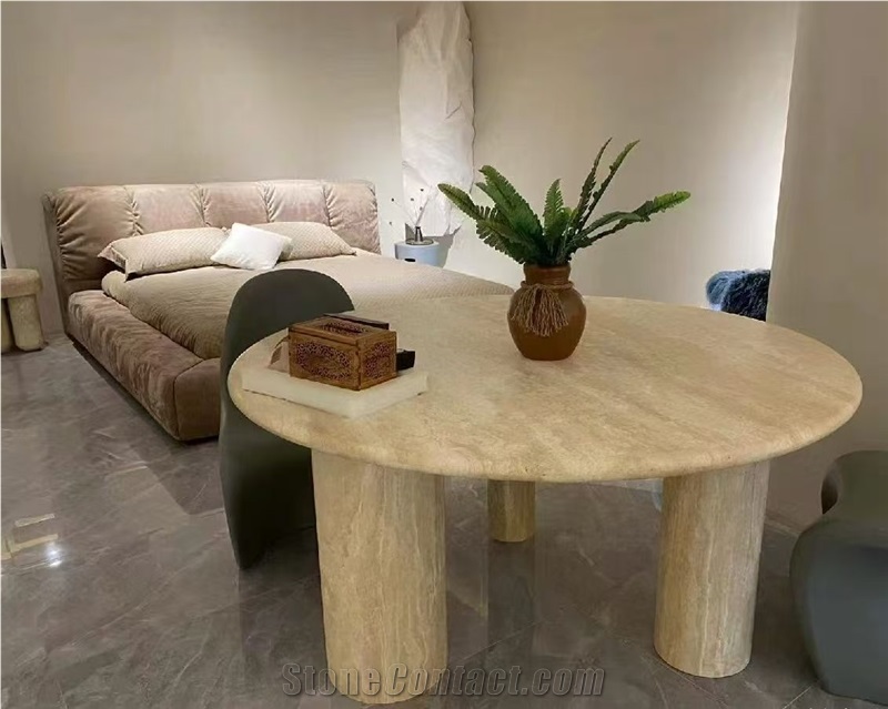 Custom Sized Travertine Coffee Table