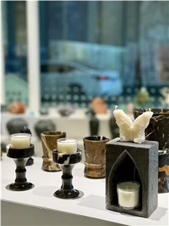 Natural Marble Candle Jars, Hotel Bathroom Aromatherapy