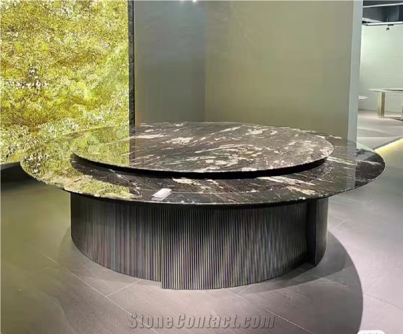 Oem Odm Saturnia Gold Granite Dining Tables For Custome