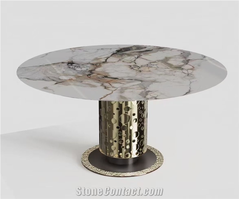 Oem Odm Saturnia Gold Granite Dining Tables For Custome