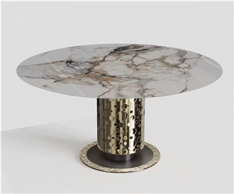 Oem Odm Saturnia Gold Granite Dining Tables For Custome