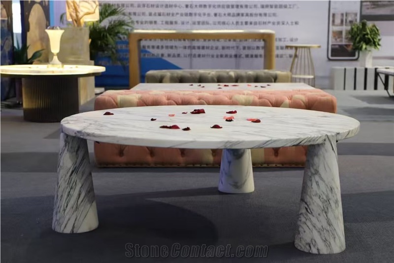 OEM ODM Stone Coffee Table And Calacatta Viola Marble Plinth