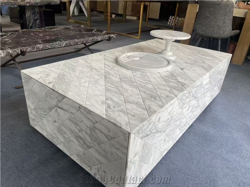 OEM ODM Stone Coffee Table And Calacatta Viola Marble Plinth