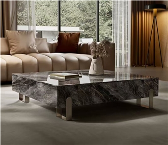 OEM ODM Stone Coffee Table And Calacatta Viola Marble Plinth