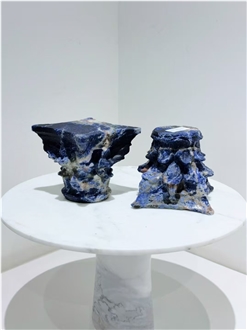 Sodalite Blue Stone Violent Bear Sculpture Handicraft