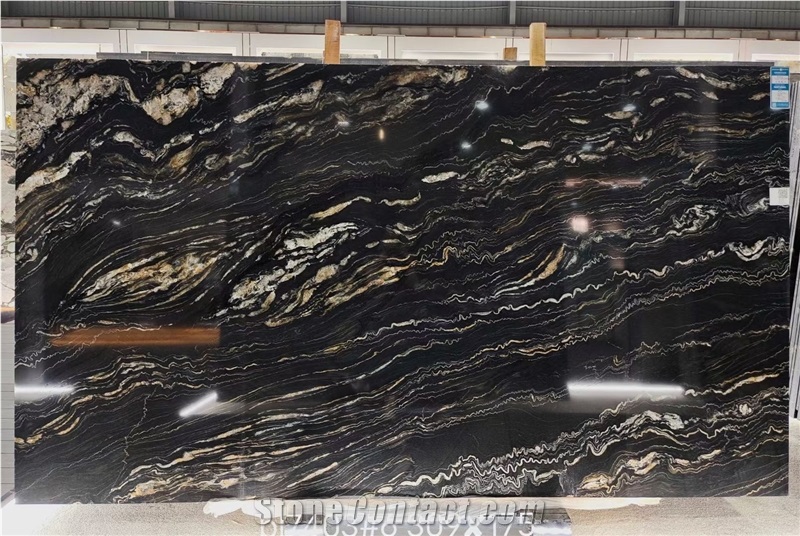 Black Taurus Granite Slabs For Luxury Wall Design