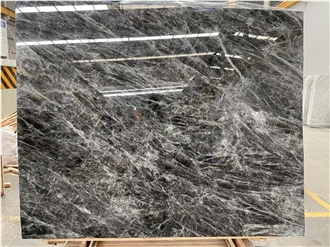 Century Black Ice Flower Marble Slabs For Interior Using