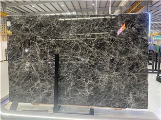 Century Black Ice Flower Marble Slabs For Interior Using