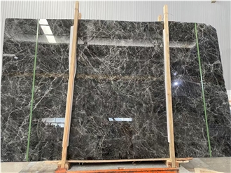 Century Black Ice Flower Marble Slabs For Interior Using