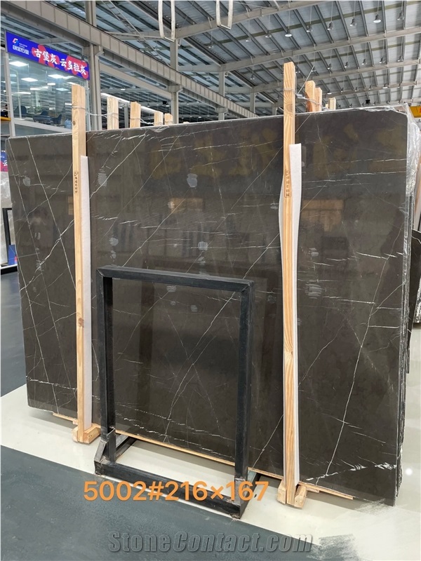 Pietra Gray Polished Marble Slabs For Interior Using