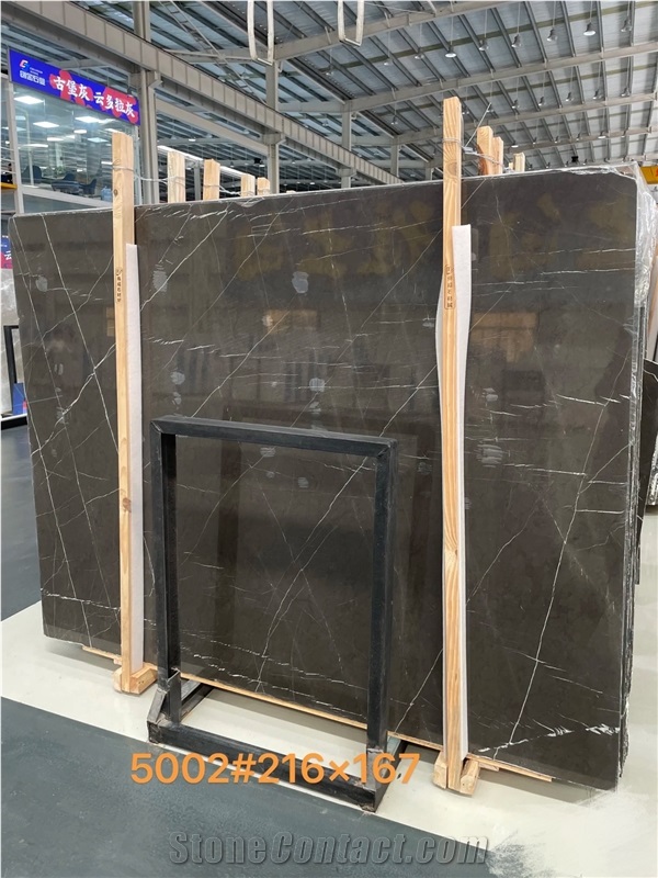 Pietra Gray Polished Marble Slabs For Interior Using