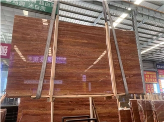 Iran Red Travertine  Slabs For Interior Use