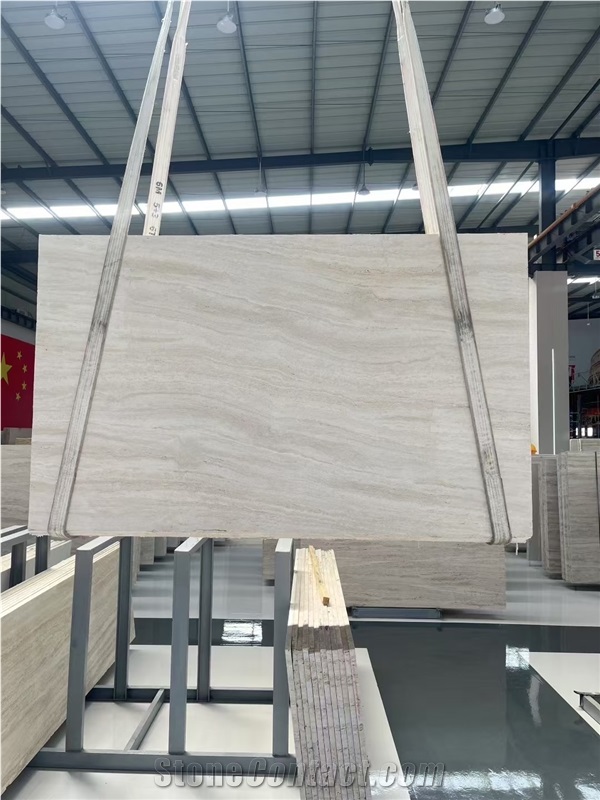 Italy Good Quality Ivory White Travetine Slabs