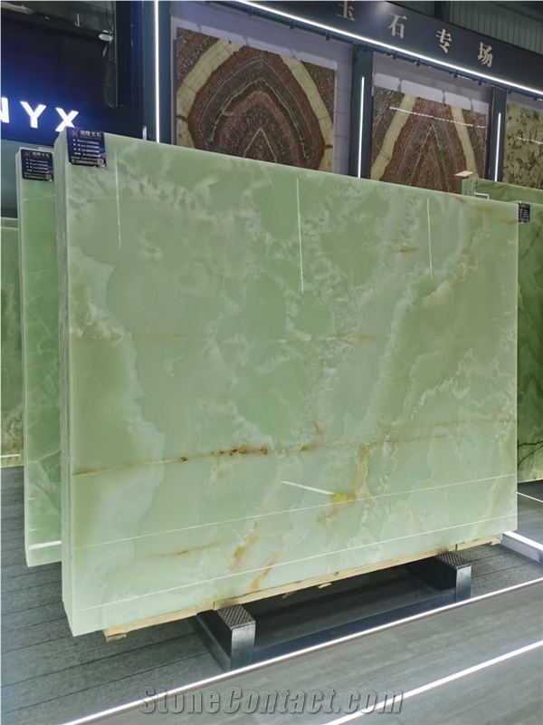 Jade Green Onyx Slabs For Interior Using