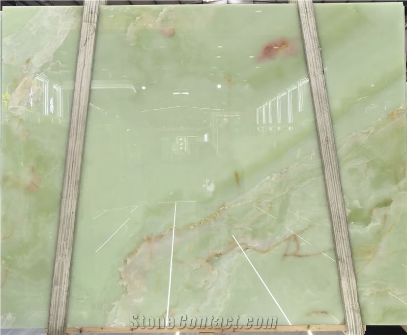 Jade Green Onyx Slabs For Interior Using