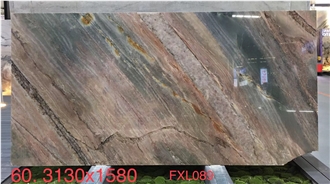 Luxury Stone Red Flame Quartzite Slabs For High-End Decor