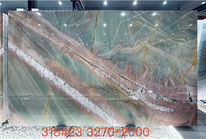Luxury Stone Red Flame Quartzite Slabs For High-End Decor
