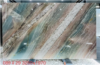 Luxury Stone Red Flame Quartzite Slabs For High-End Decor