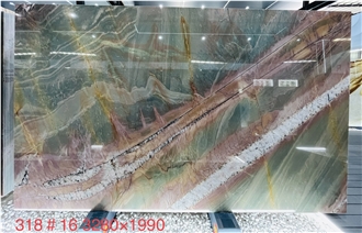 Luxury Stone Red Flame Quartzite Slabs For High-End Decor