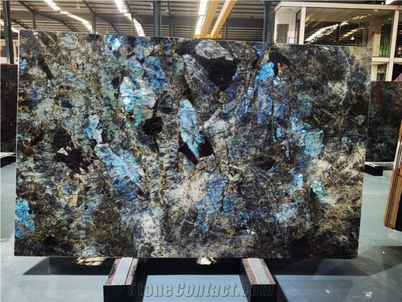 Madagascar Labradorite Blue Granite Slabs For Home Decor