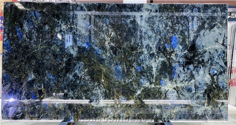 Madagascar Labradorite Blue Granite Slabs For Home Decor