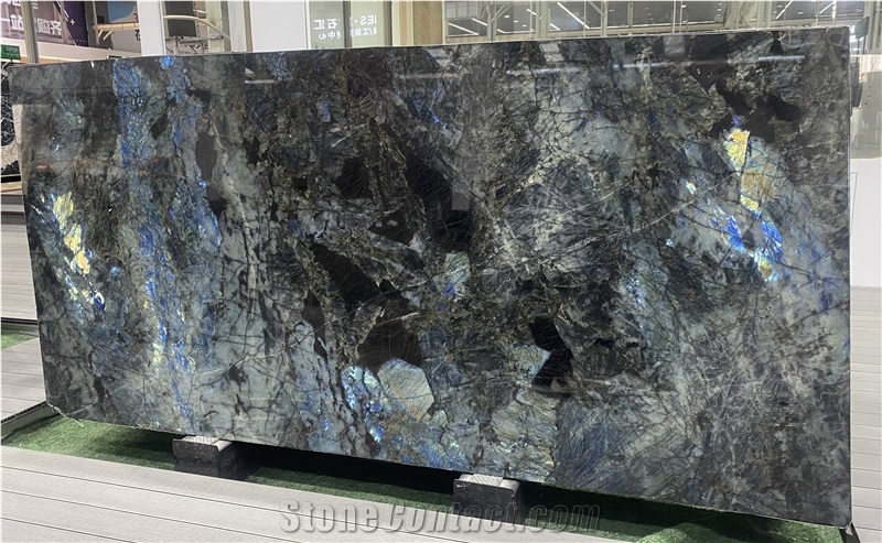 Madagascar Labradorite Blue Granite Slabs For Home Decor