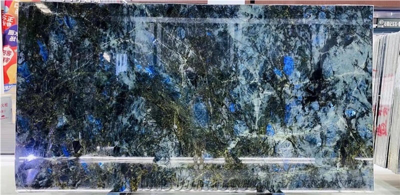 Madagascar Labradorite Blue Granite Slabs For Home Decor