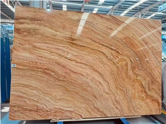 Polished Rainbow Aizanoi Pink Travertine Travertine  Slabs