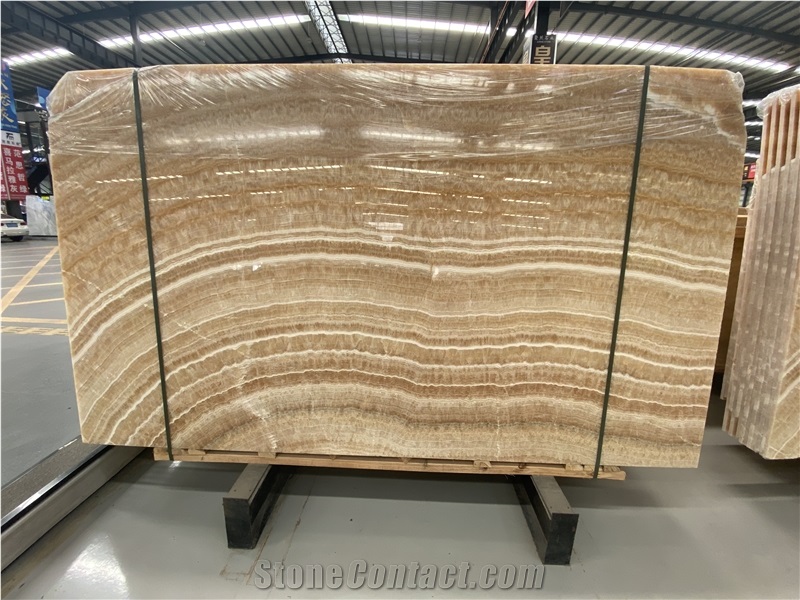 Resin Yellow Onyx Slabs For Floor Stairs
