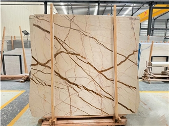 Sofitel Gold Polished Marble Slabs For Interior Using