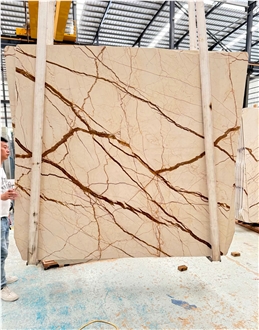 Sofitel Gold Polished Marble Slabs For Interior Using
