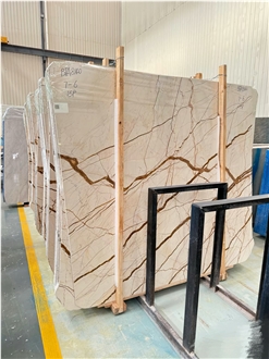 Sofitel Gold Polished Marble Slabs For Interior Using