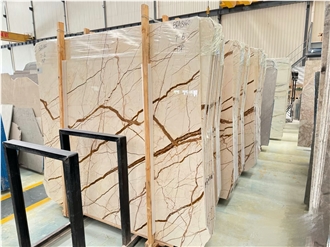 Sofitel Gold Polished Marble Slabs For Interior Using