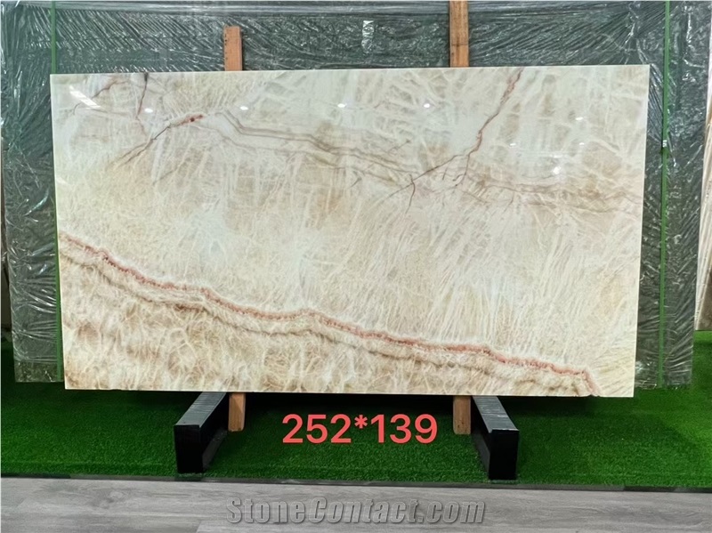 White Vein Onyx Slabs For Decoration