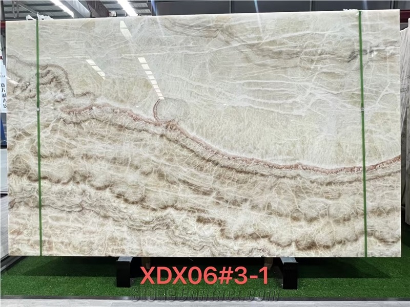 White Vein Onyx Slabs For Decoration