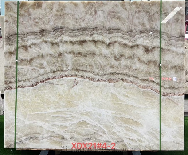 White Vein Onyx Slabs For Decoration