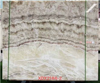 White Vein Onyx Slabs For Decoration