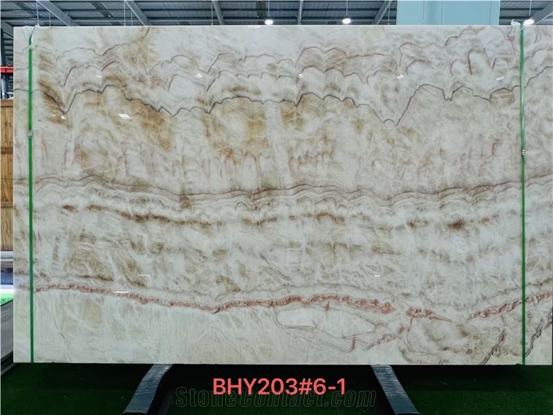 White Vein Onyx Slabs For Decoration
