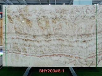 White Vein Onyx Slabs For Decoration