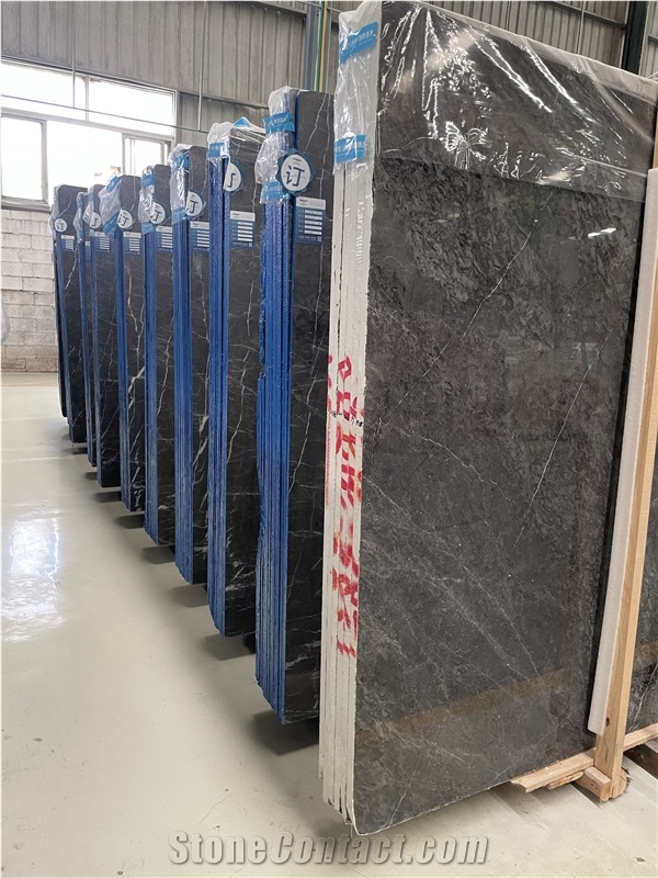 Wyndham Grey Marble Polished Slabs Interior Using
