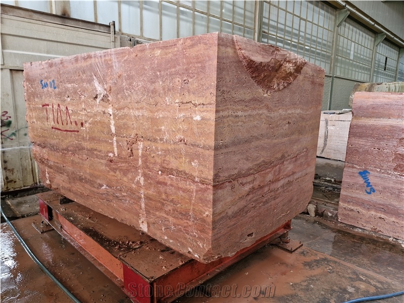 Red Travertine Blocks