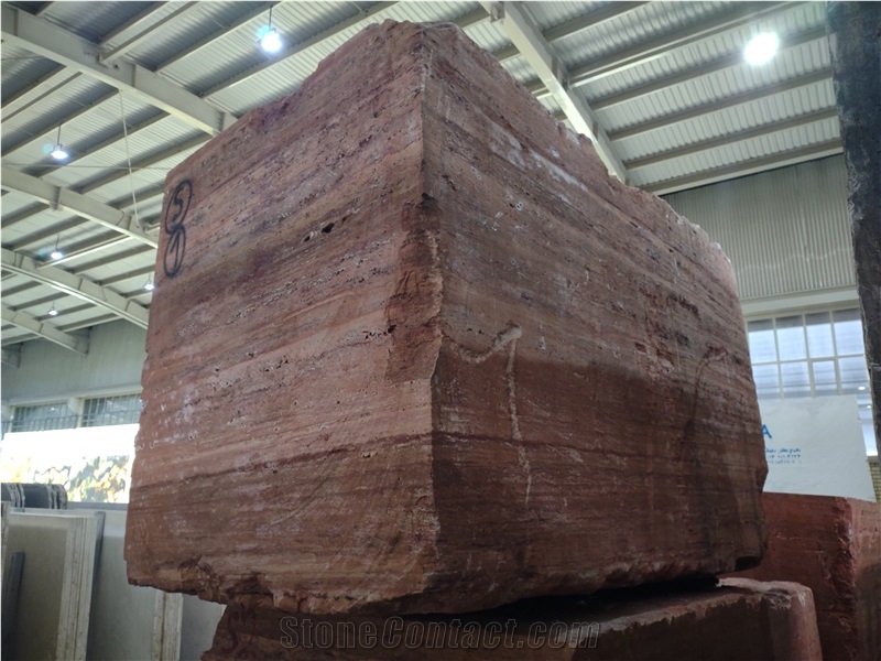 Red Travertine Blocks