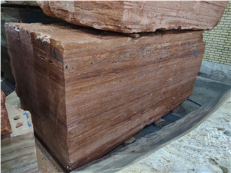 Red Travertine Blocks