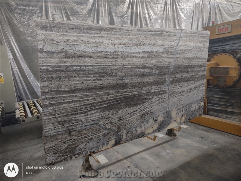 Silver Travertine Slabs, Tiles