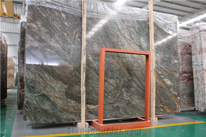 Rainforest Green Marble Slabs