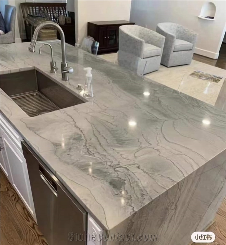 White Santorini Quartzite Slabs