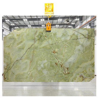 Natural Stone Bookmatch Green Backlit Panel Onyx Slabs